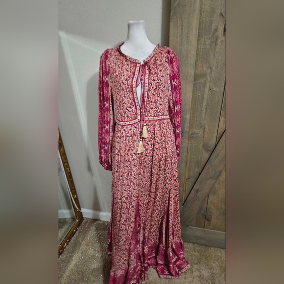 FREE PEOPLE Happy Feelings Midi/maxi Dress. Floral Pink/purple Multi. Size XS - Picture 9 of 16